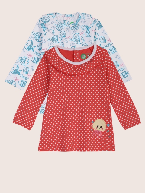 

YK Infant Girls Set of 2 Organic Cotton Sustainable Dresses, Pink