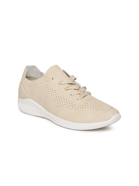 

Lavie Women Beige Perforated Sneakers