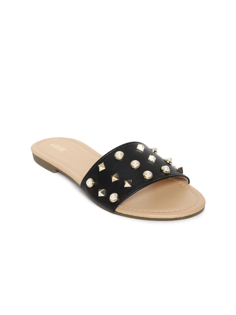 

Lavie Women Black Solid Open Toe Flats