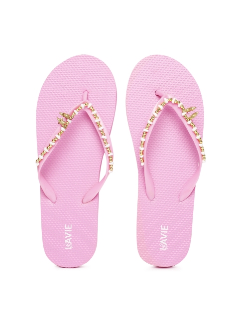 

Lavie Women Pink Embellished Thong Flip-Flops