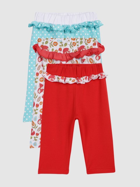 

YK Organic Girls Pack of 3 Leggings, Red