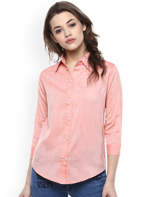 

Mayra Women Orange Regular Fit Solid Casual Shirt