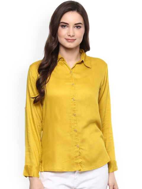 

Mayra Women Yellow Regular Fit Solid Casual Shirt
