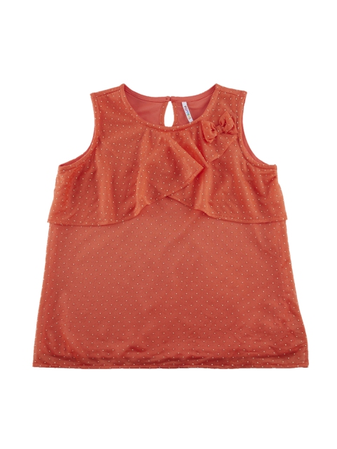 

POPPERS by Pantaloons Girls Orange Embellished A-Line Top