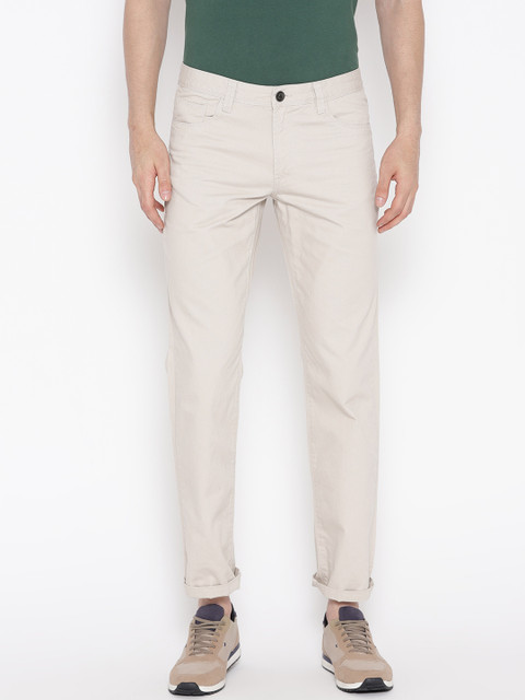 

OVS Men Beige Regular Fit Solid Trousers