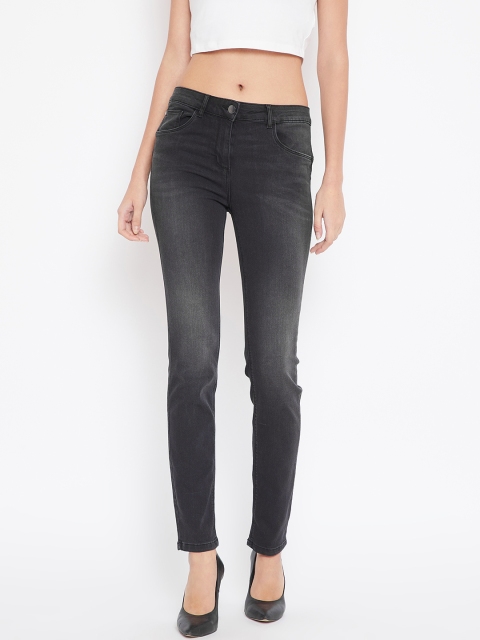 

OVS Women Charcoal Grey Push-Up Fit Mid-Rise Clean Look Stretchable Jeans