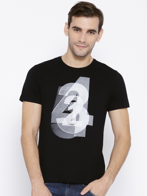 

OVS Men Black & Grey Printed Round Neck T-shirt