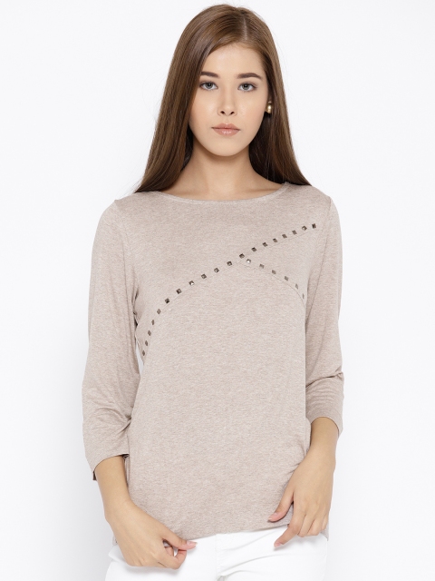 

OVS Women Taupe Solid Top