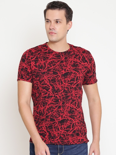 

OVS Men Red & Black Printed Round Neck T-shirt