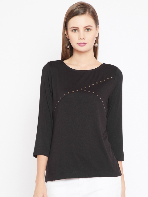 

OVS Women Black Solid Top