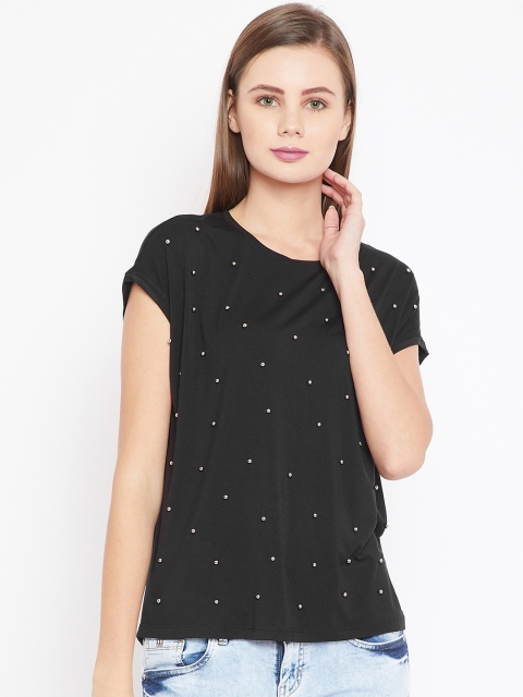 

OVS Women Black Embellished Top