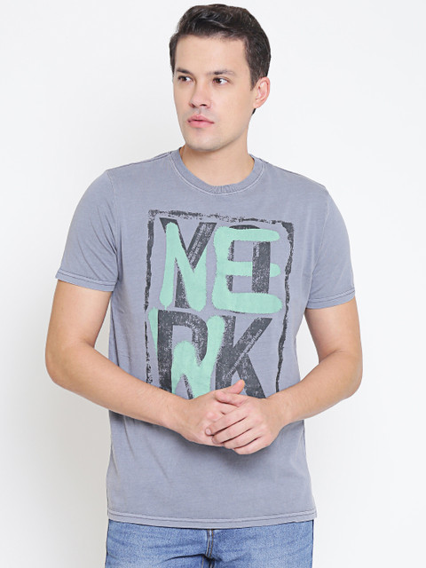 

OVS Men Grey Printed Round Neck T-shirt