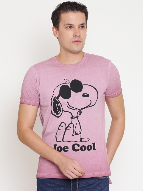 

OVS Men Pink Printed Round Neck T-shirt