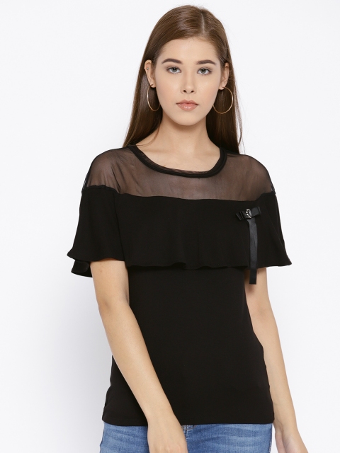 

OVS Women Black Solid Top