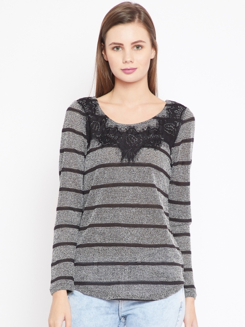 

OVS Women Grey Striped Top