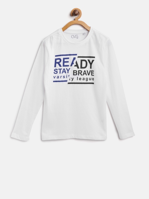 

OVS Boys White Printed Round Neck T-shirt