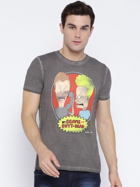 

OVS Men Grey Printed Round Neck T-shirt