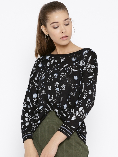 

OVS Women Black & Off-White Printed Pullover