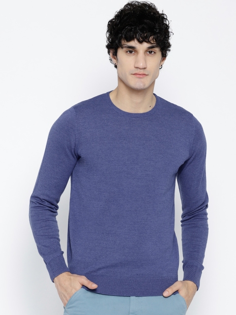 

OVS Men Blue Solid Pullover