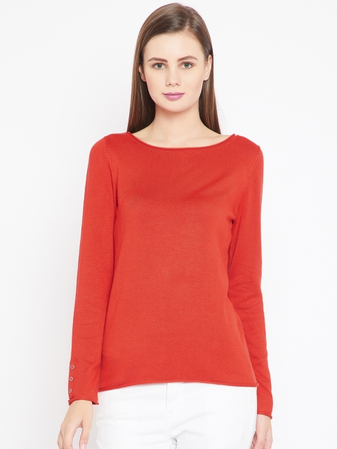 

OVS Women Red Solid Pullover