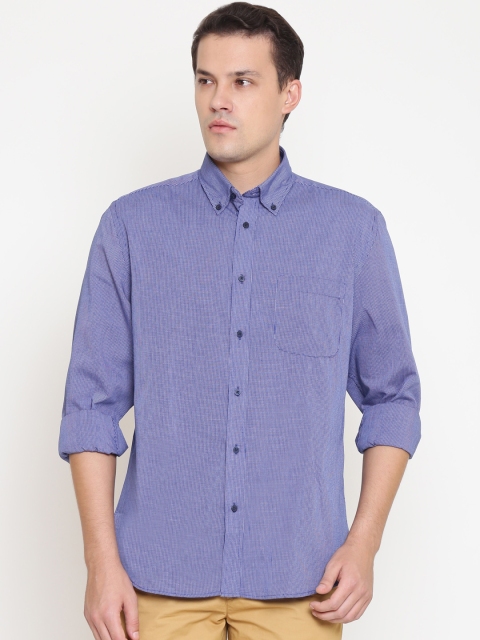 

OVS Men Blue Regular Fit Checked Casual Shirt
