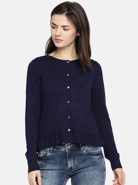 

OVS Women Navy Solid Cardigan, Navy blue