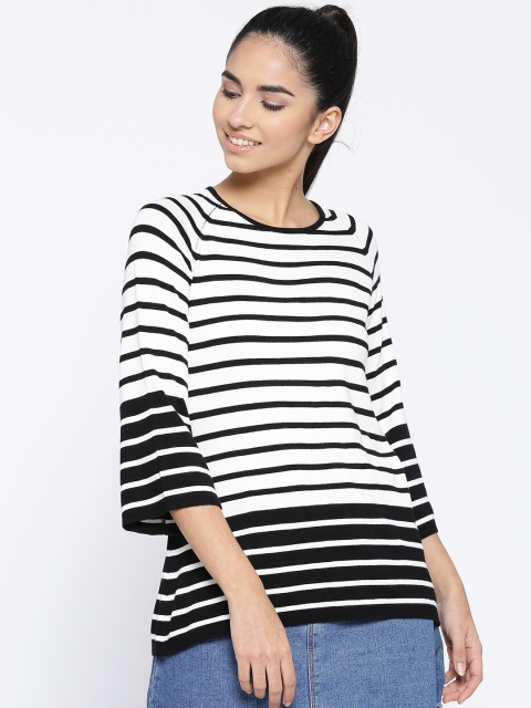 

OVS Women White & Black Striped Pullover