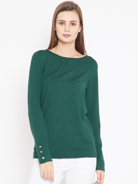 

OVS Women Green Solid Pullover