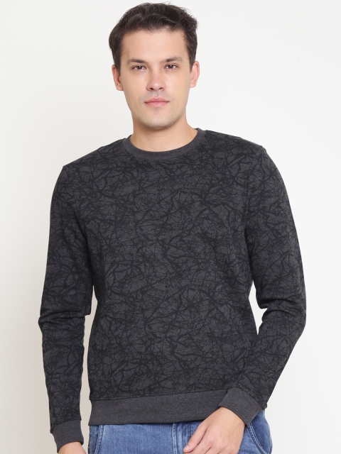 

OVS Men Charcoal Grey Printed Sweatshirt