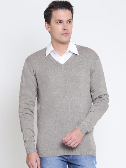 

OVS Men Taupe Solid Sweater