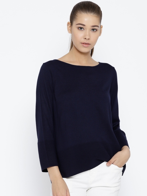 

OVS Women Navy Blue Solid Pullover