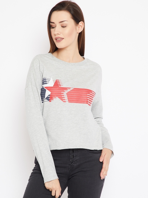 

OVS Women Grey Melange Printed Sweatshirt