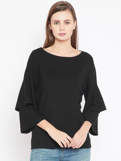 

OVS Women Black Solid Pullover