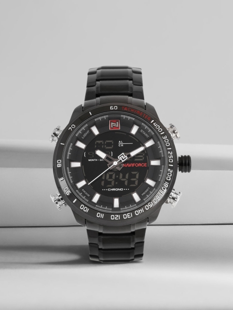 

Naviforce Men Black Analogue and Digital Watch