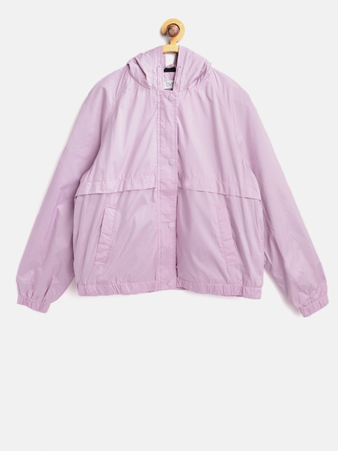 

OVS Girls Lavender Solid Hooded Tailored Jacket