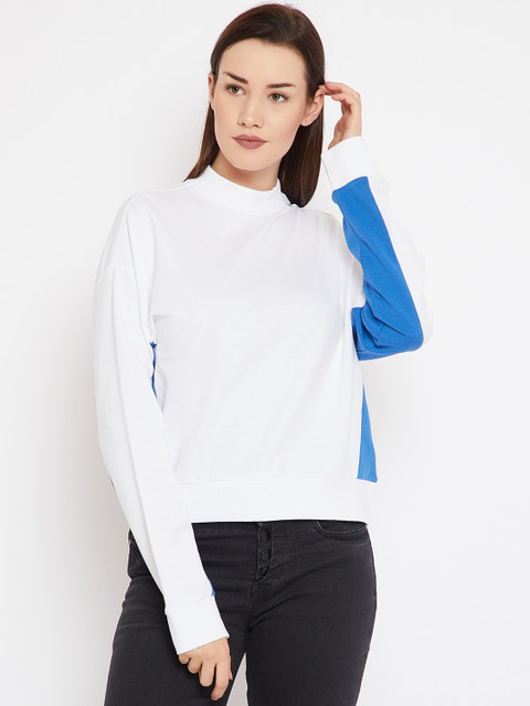

OVS Women White Solid Sweatshirt