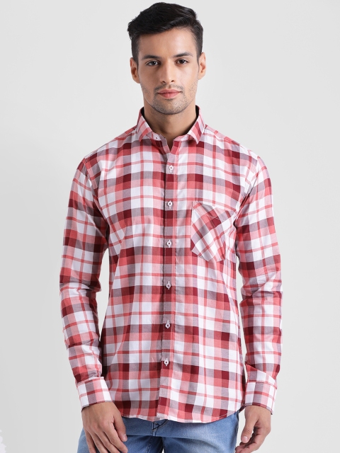 

Tinted Men Red & White Slim Fit Checked Casual Shirt