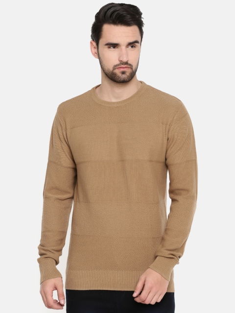

Indian Terrain Men Khaki Self Design Pullover