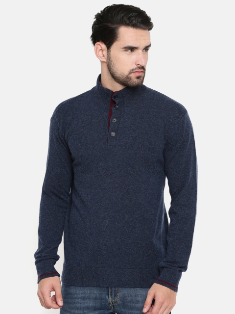 

Indian Terrain Men Navy Blue Solid Pullover