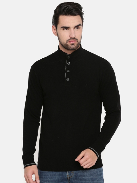 

Indian Terrain Men Black Solid Pullover