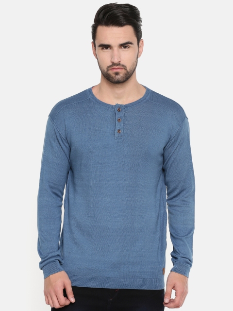 

Indian Terrain Men Blue Solid Pullover