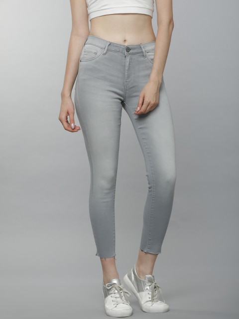 

Tokyo Talkies Women Grey Super Skinny Fit Mid-Rise Clean Look Stretchable Jeans