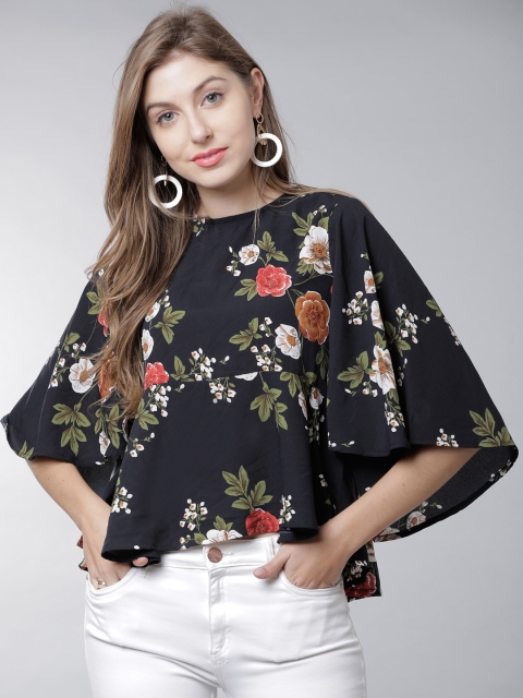 

Tokyo Talkies Women Navy Blue Printed Empire Top