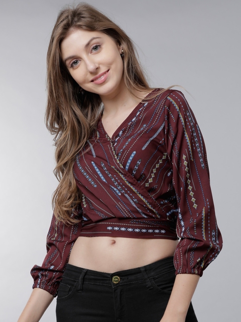 

Tokyo Talkies Women Purple Printed Wrap Top