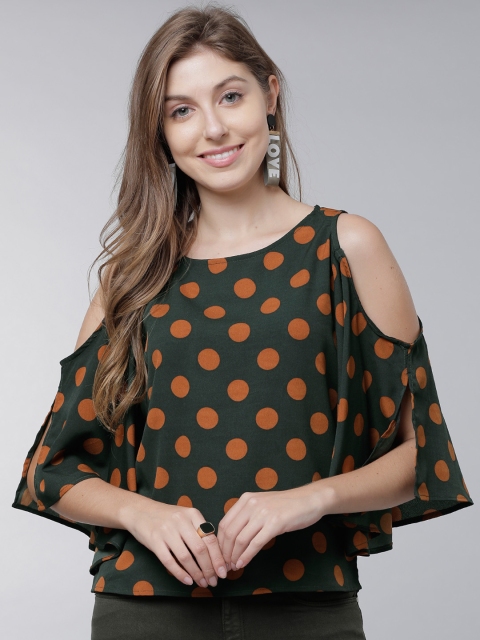 

Tokyo Talkies Women Olive Green Printed Top
