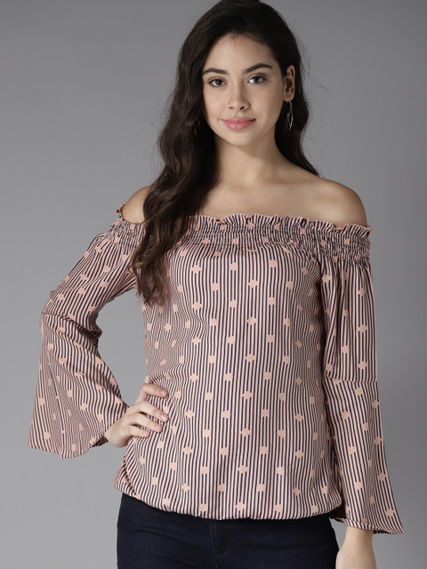 

Moda Rapido Charming Mademoiselle Bardot Top, Peach