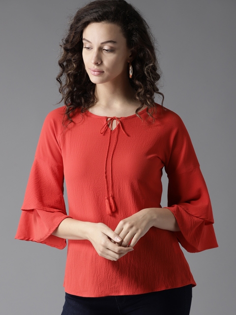 

Moda Rapido Women Red Solid Top