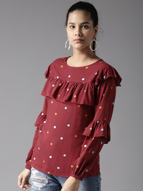 

Moda Rapido Women Maroon Printed Top