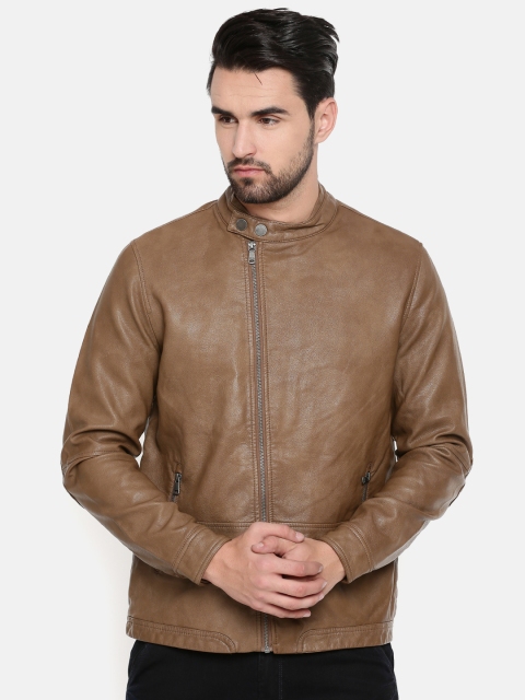

Indian Terrain Men Brown Solid Tailored Jacket