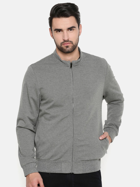 

Indian Terrain Men Grey Solid Bomber